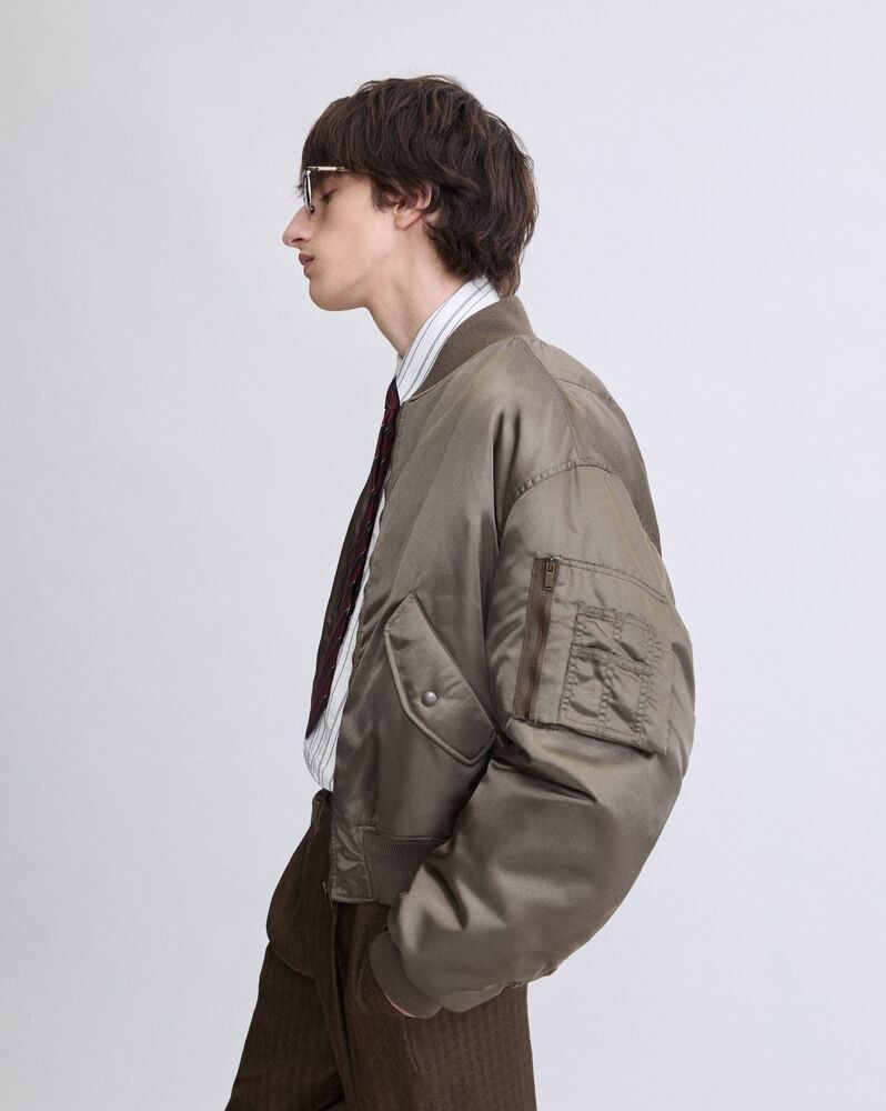 bomber jacket in water-repellent nylon serge