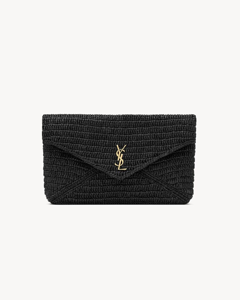 CASSANDRE large envelope pouch in raffia