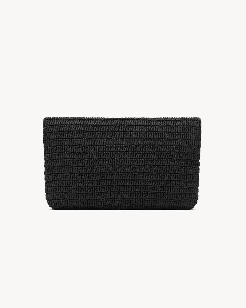CASSANDRE large envelope pouch in raffia