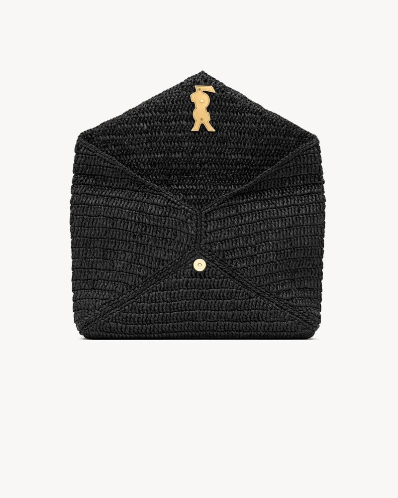 CASSANDRE large envelope pouch in raffia