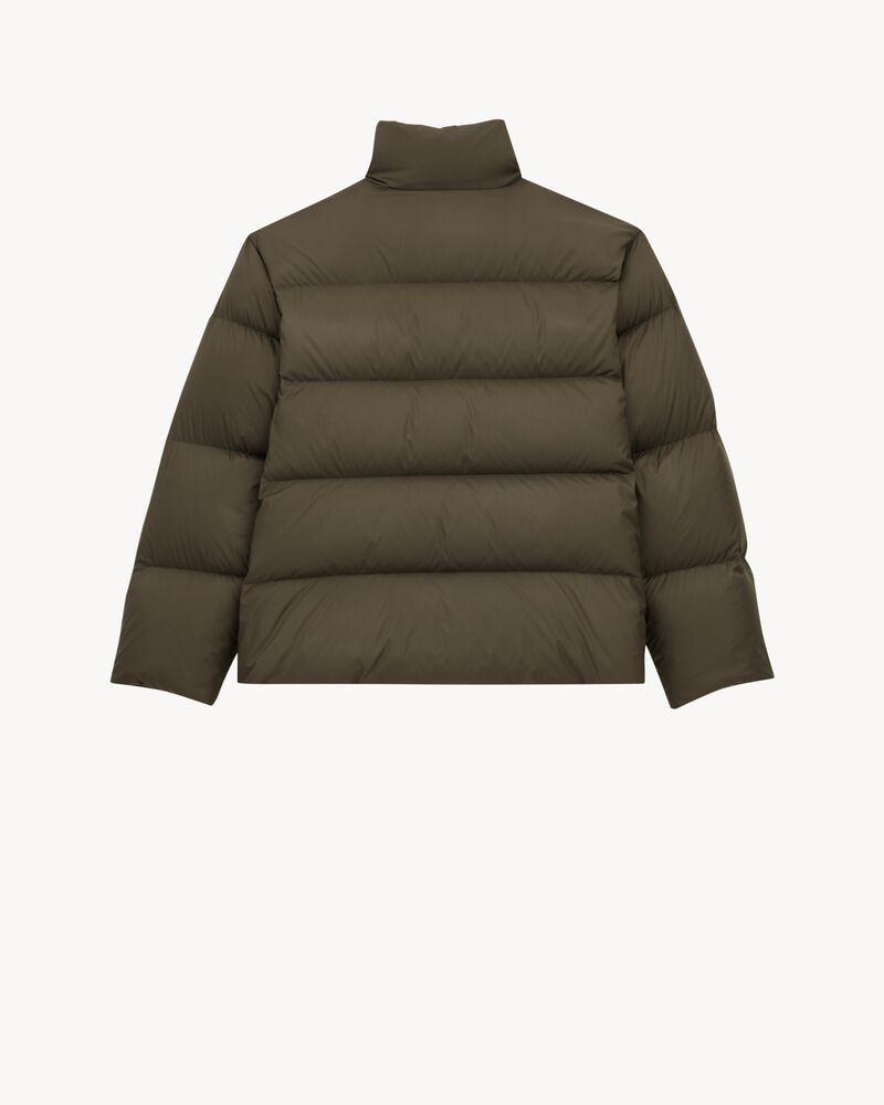 down puffer jacket in water-repellent canvas
