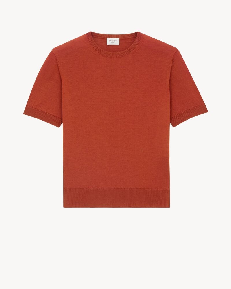 T-shirt sweater in wool