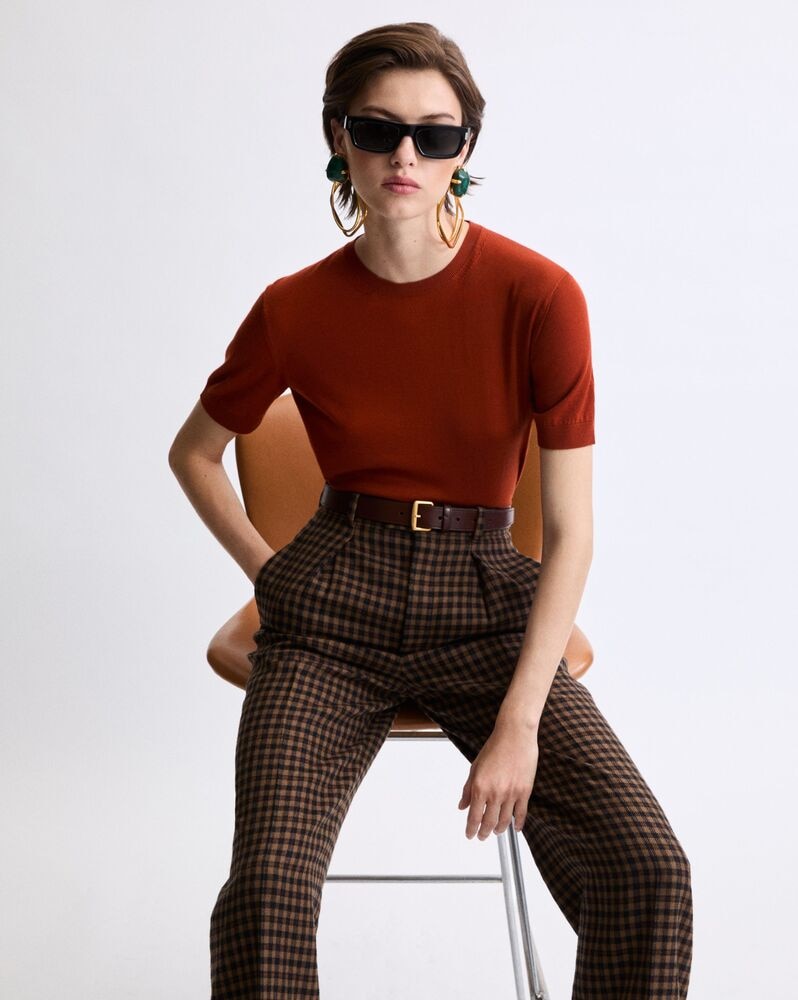 T-shirt sweater in wool