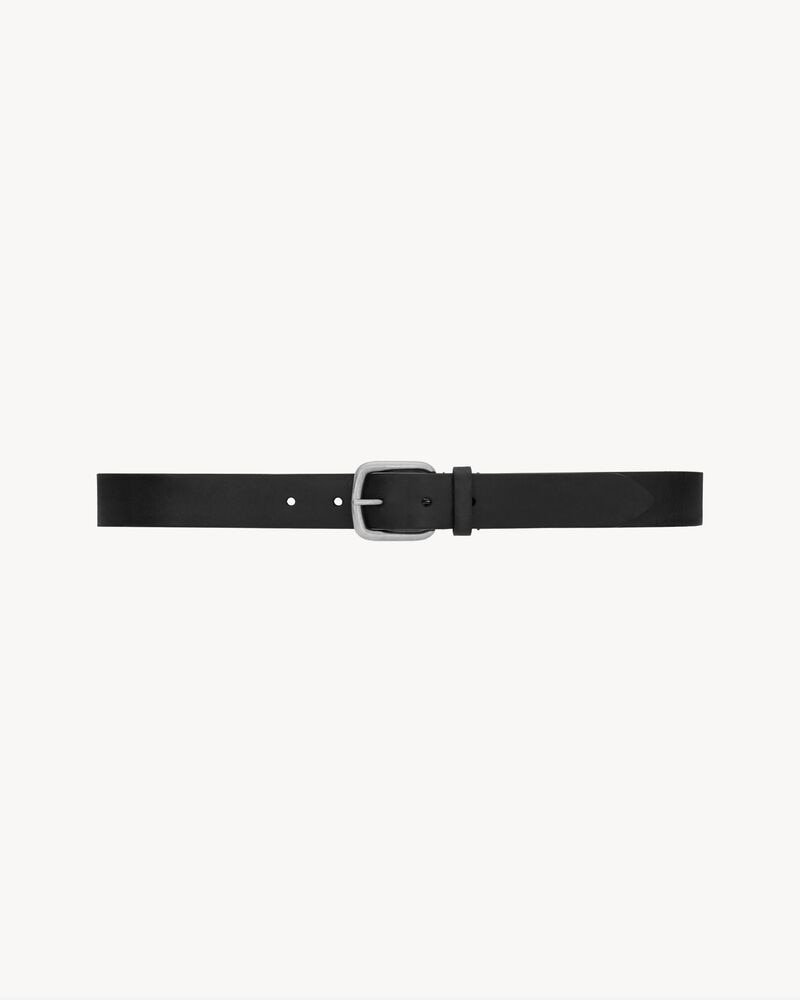 rectangular buckle belt in leather