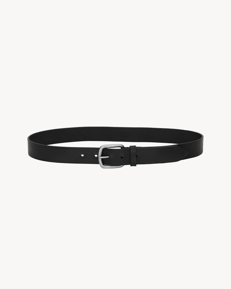 rectangular buckle belt in leather