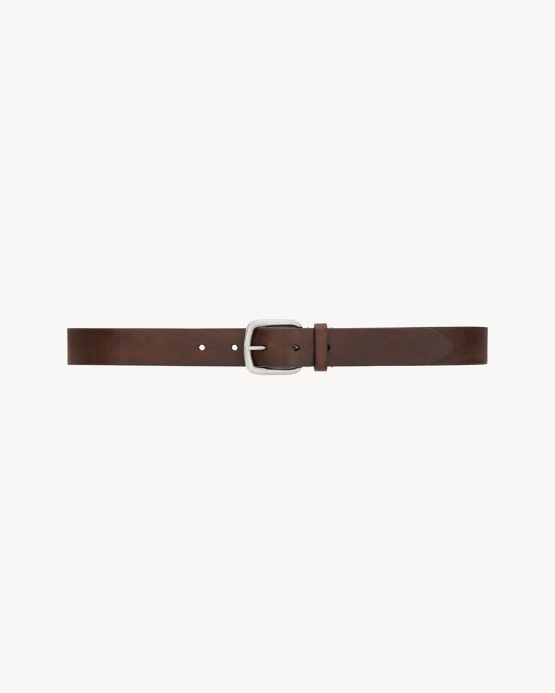 rectangular buckle belt in leather