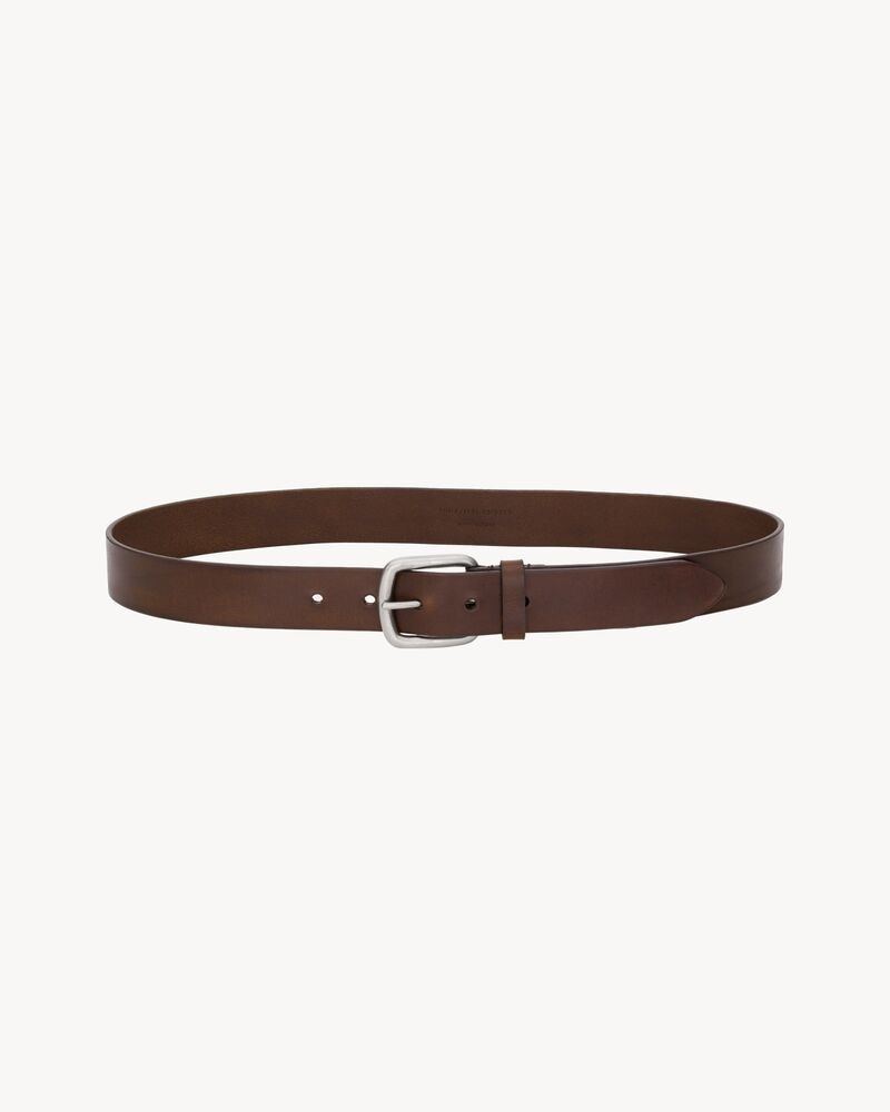 rectangular buckle belt in leather