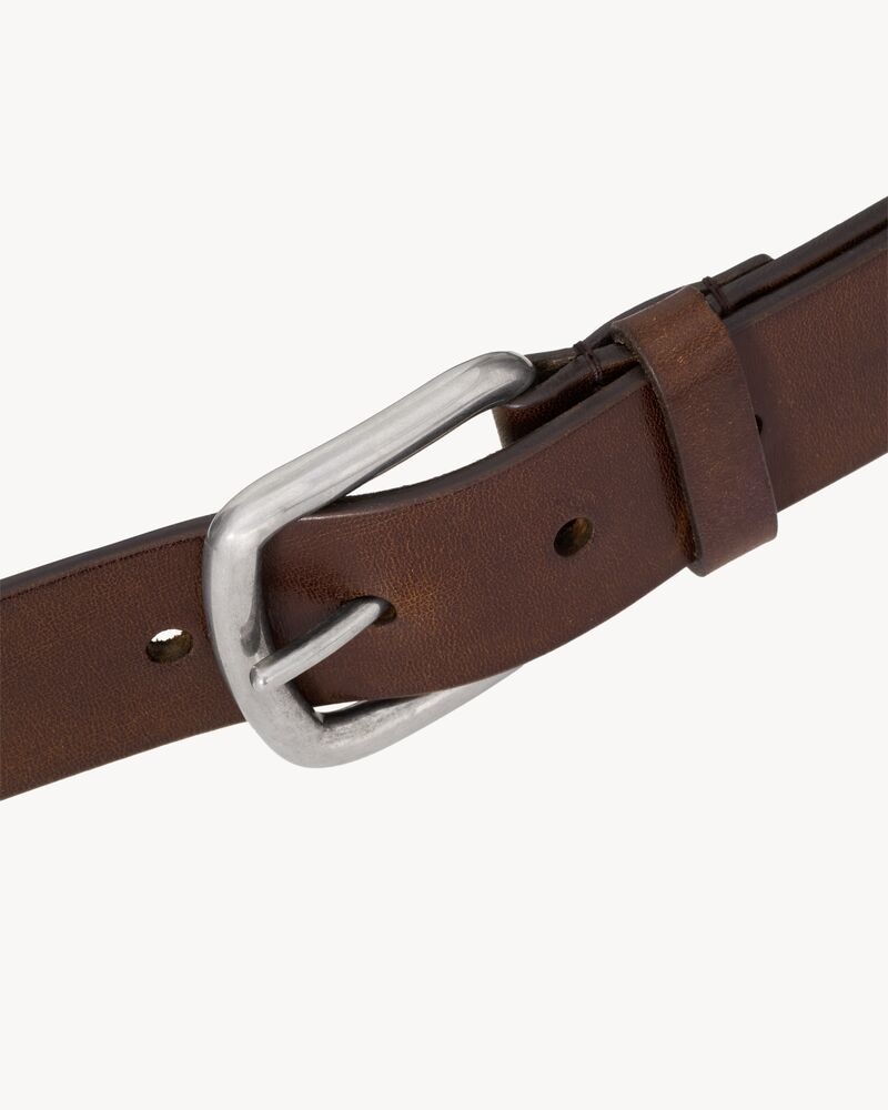 rectangular buckle belt in leather