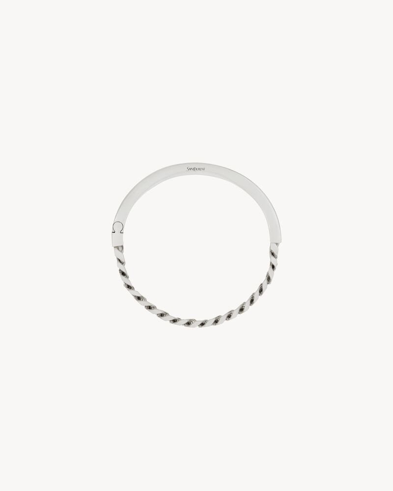 SPLIT CHAIN BANGLE IN STERLING SILVER