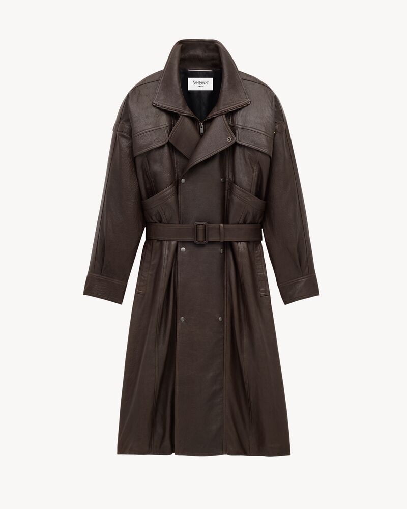 long coat in bubbled lambskin