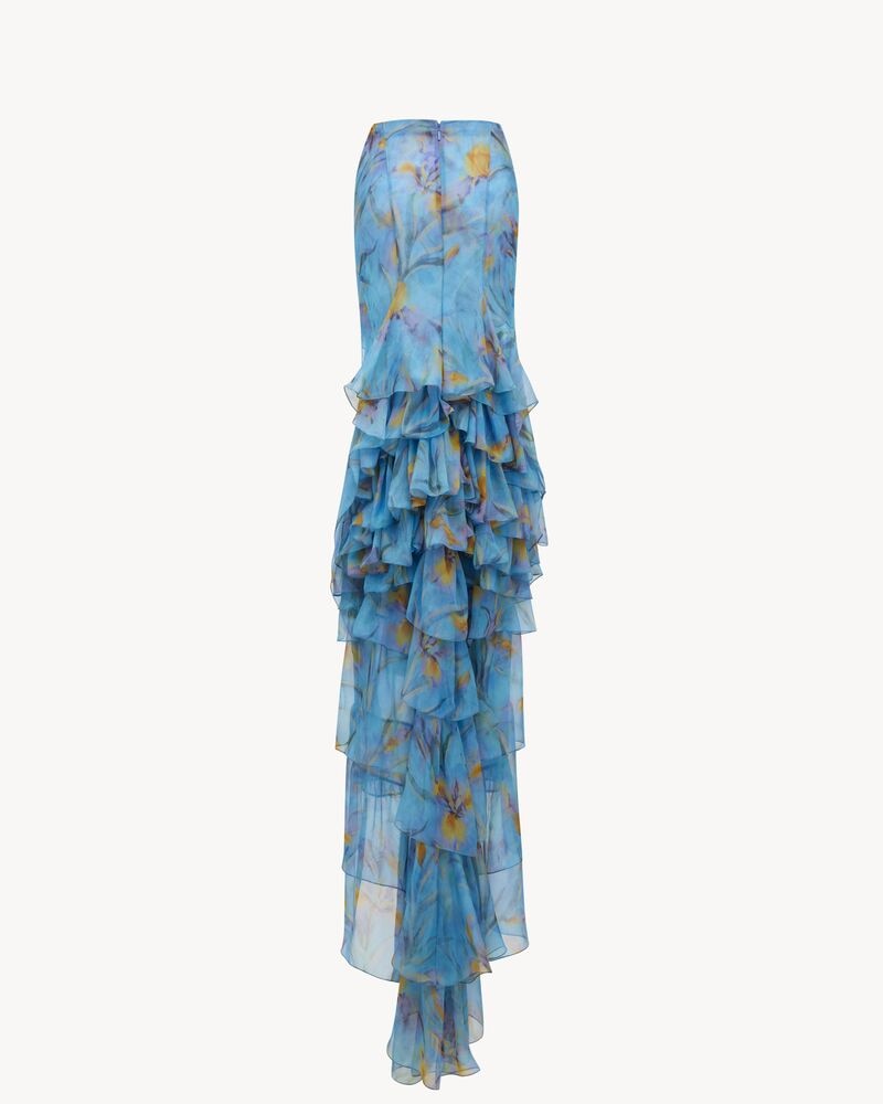 cascade skirt in floral silk muslin