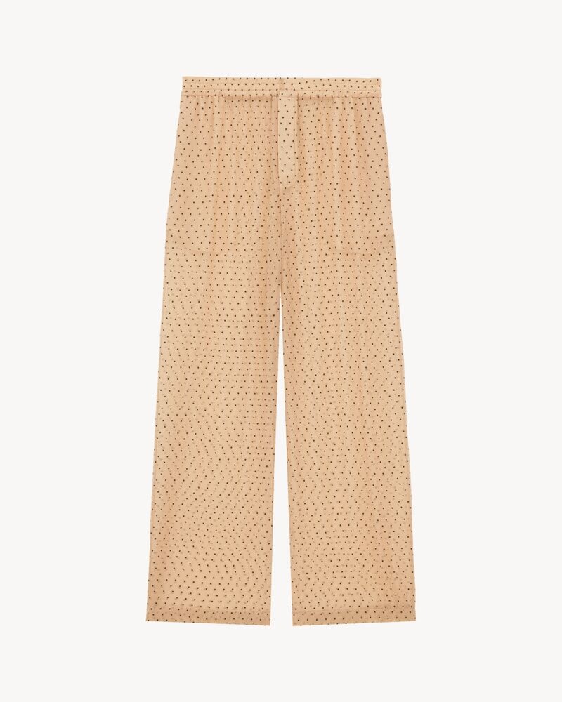 pajama set in dotted silk chiffon