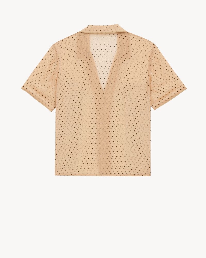 pajama set in dotted silk chiffon