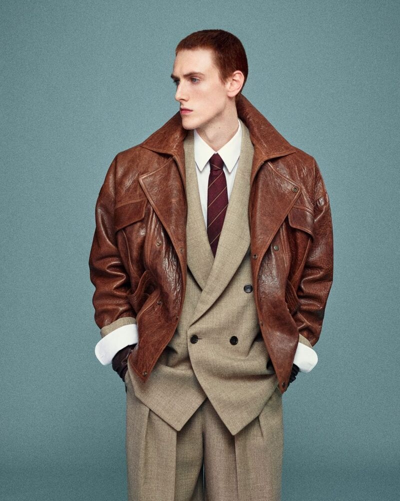 bomber jacket in aged lambskin