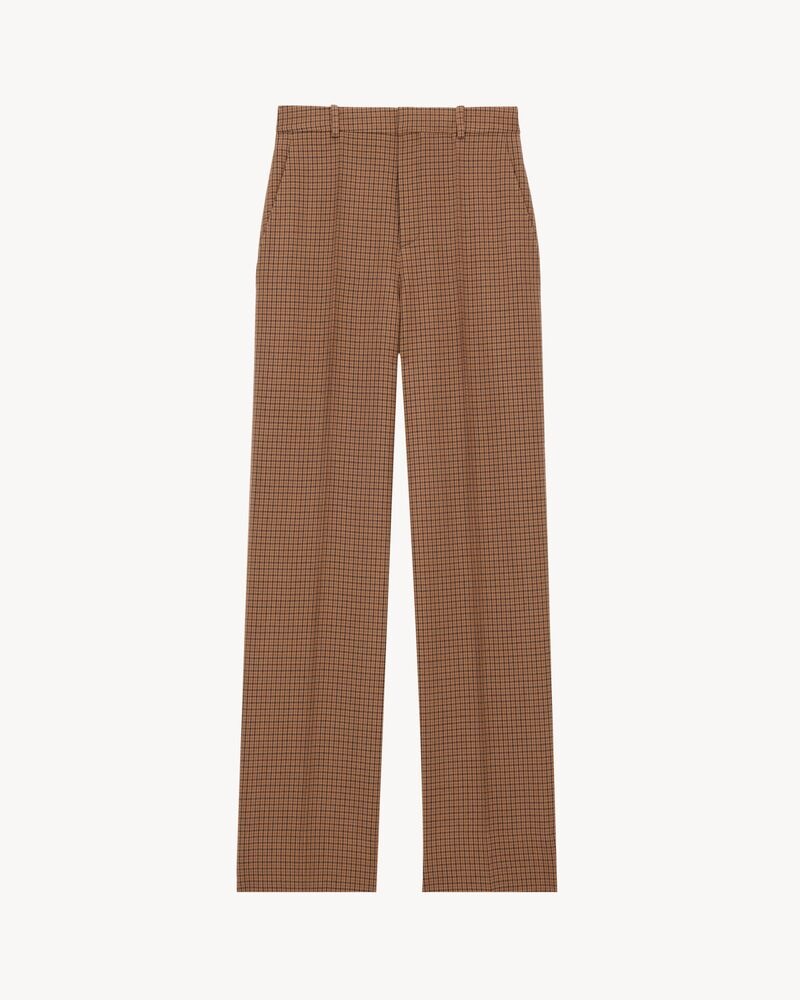 high-rise pants in wool check