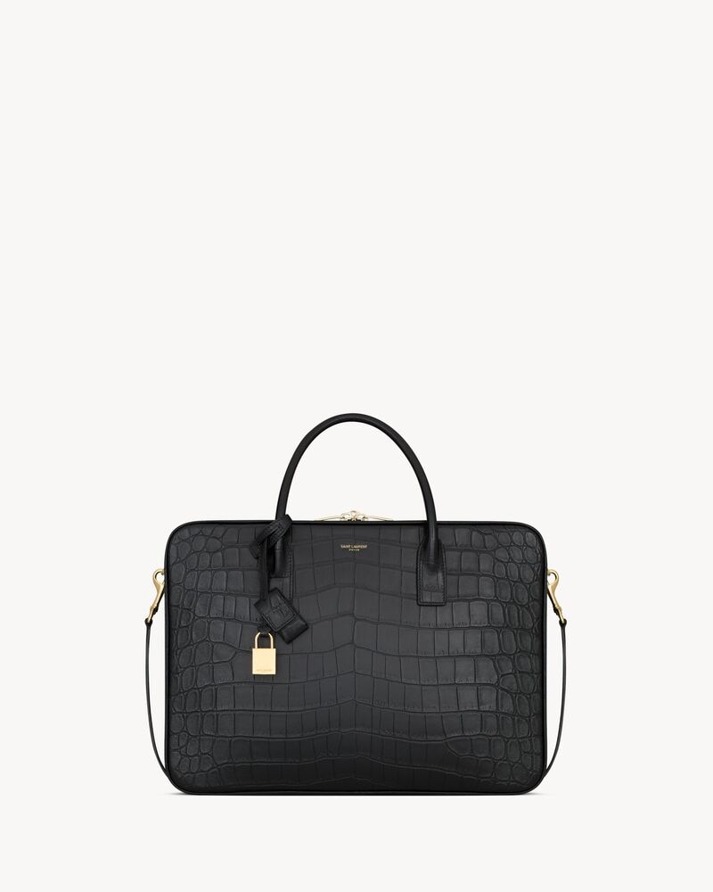 SAC DE JOUR large slim bauletto bag in alligator