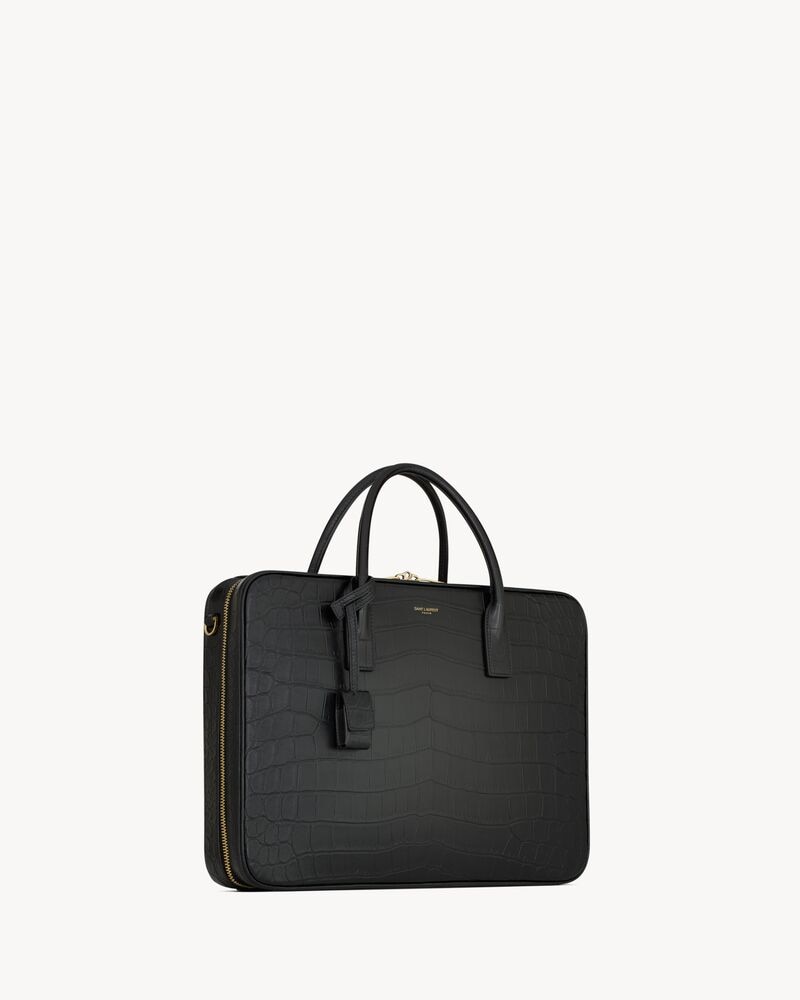 SAC DE JOUR large slim bauletto bag in alligator