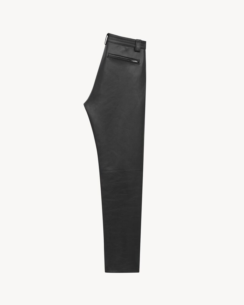 belted pants in grained leather