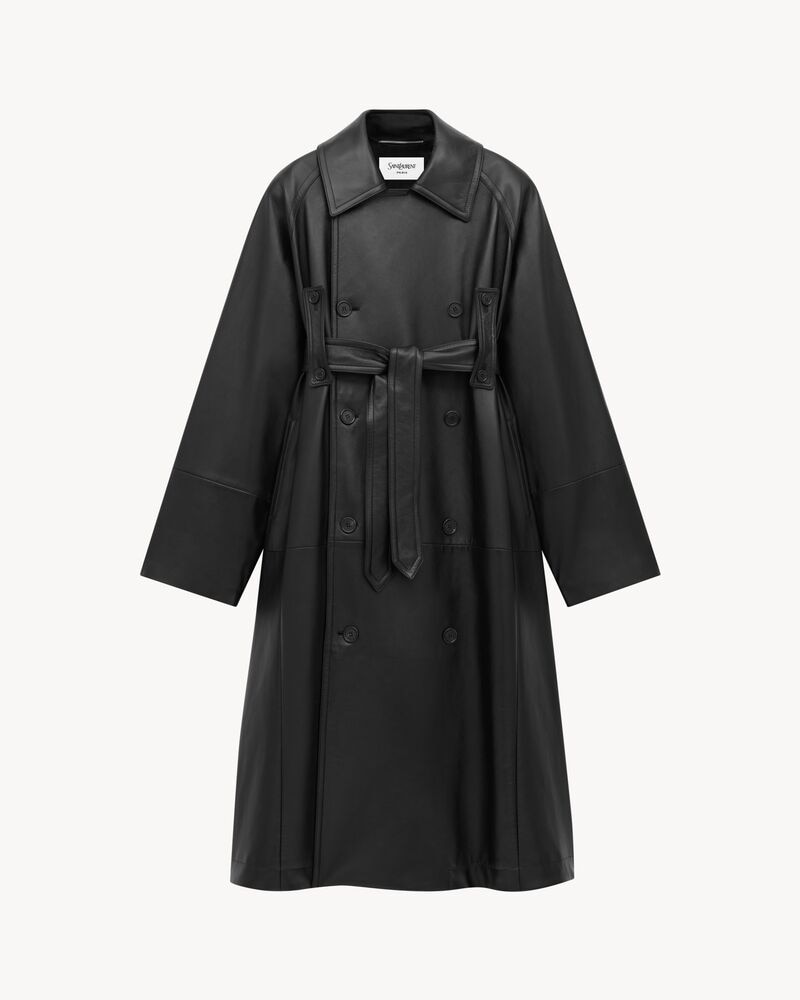 long coat in plunged lambskin