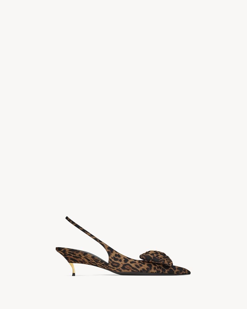 DAKOTA slingback pumps in leopard silk muslin