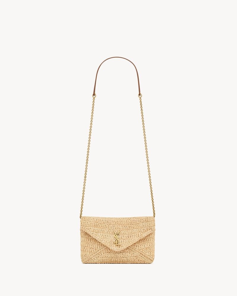 CASSANDRE chain pouch in raffia