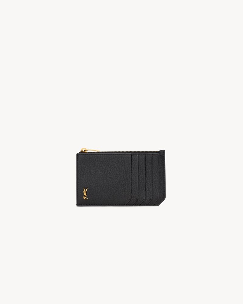 TINY CASSANDRE FRAGMENTS zip card case in grained leather