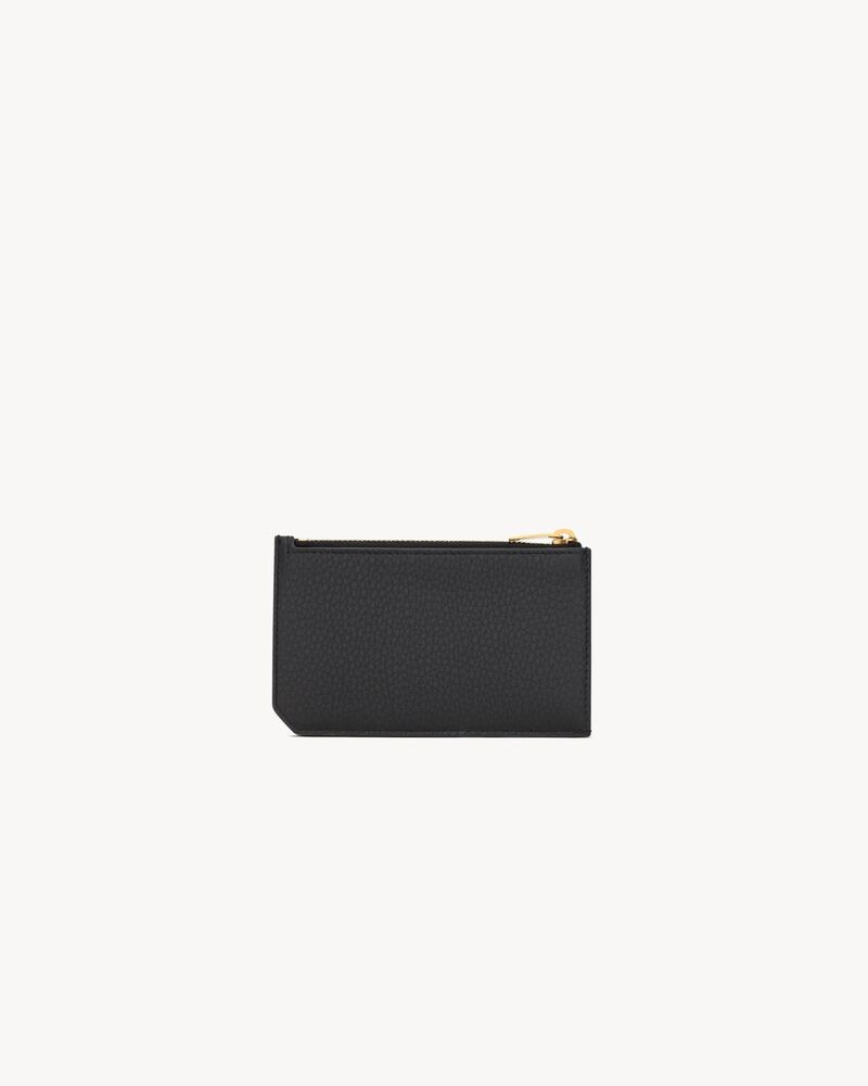 TINY CASSANDRE FRAGMENTS zip card case in grained leather