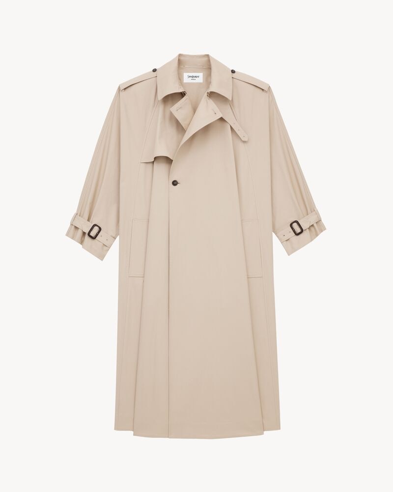trench cape in cotton twill
