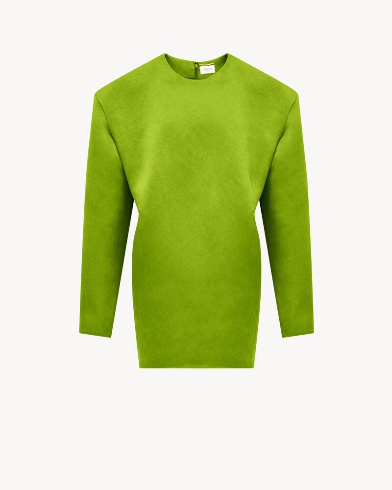 boxy dress in stonewash silk satin