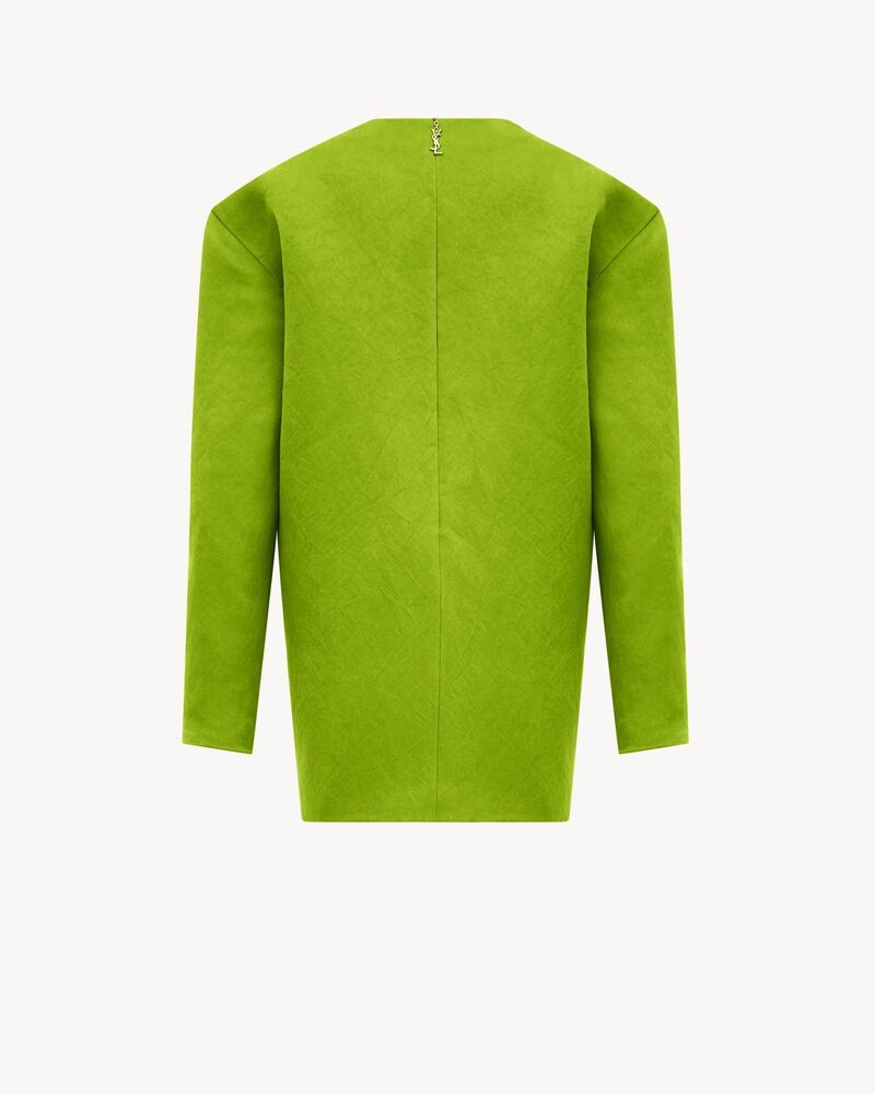 boxy dress in stonewash silk satin