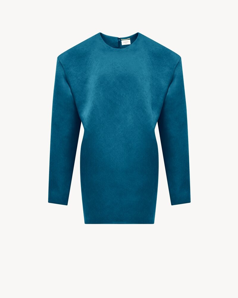 boxy dress in stonewash silk satin