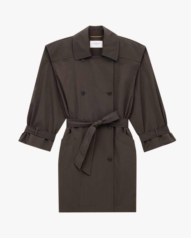 trench coat in crinkled nylon