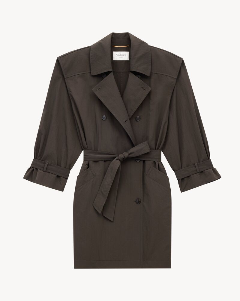 trench coat in crinkled nylon