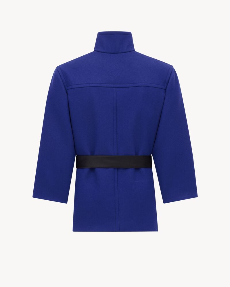boxy belted coat in wool