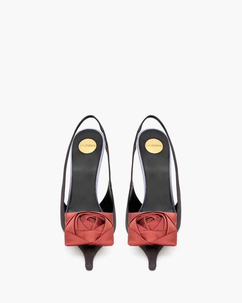 AMALIA slingback pumps in satin crepe