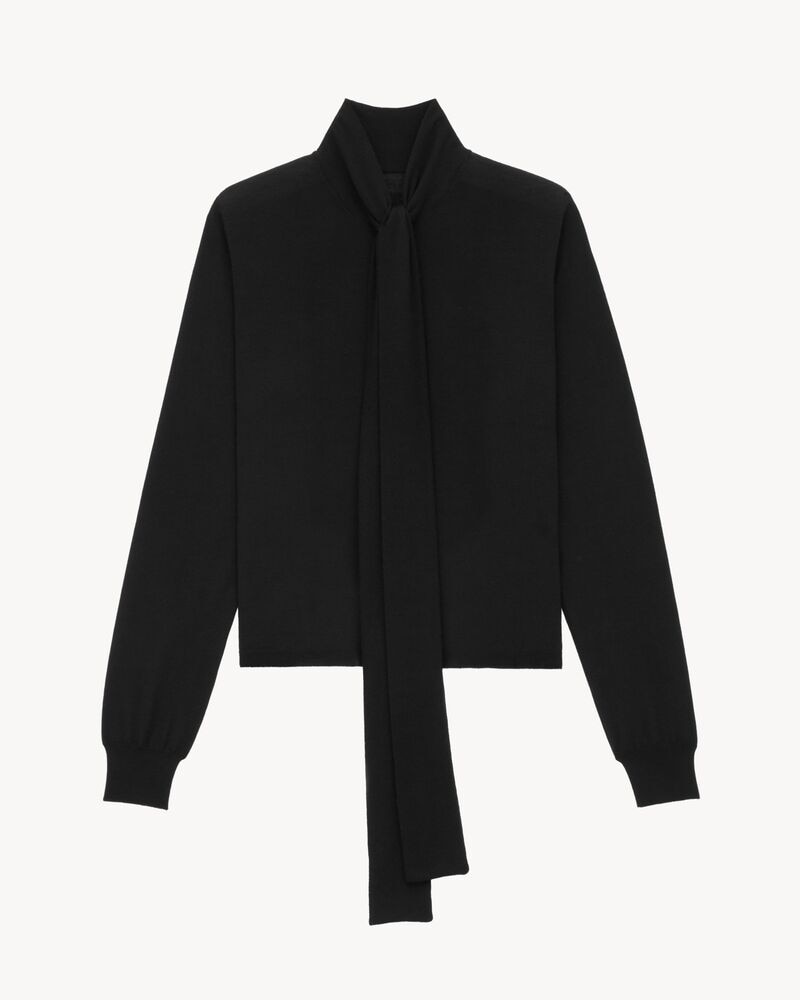 lavallière cardigan in cashmere, wool, and silk