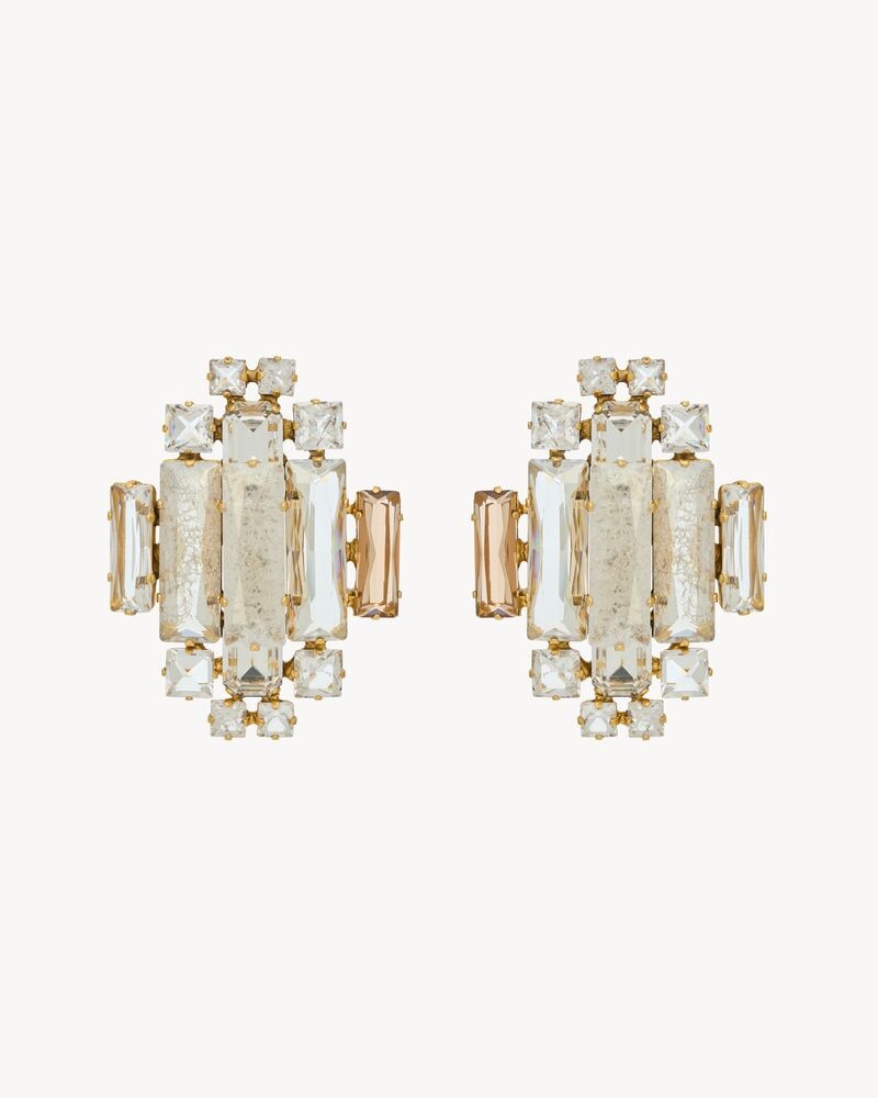 crystal medallion earrings