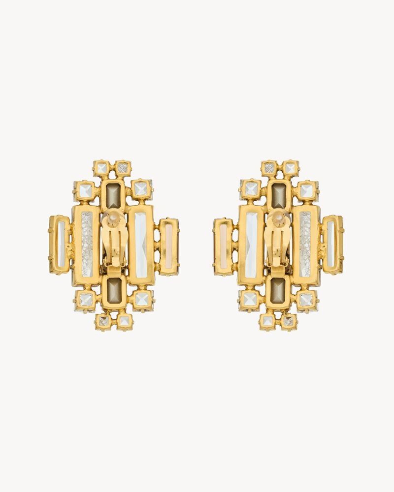 crystal medallion earrings