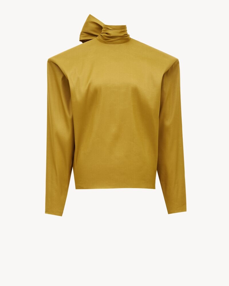 boxy lavallière top in organza