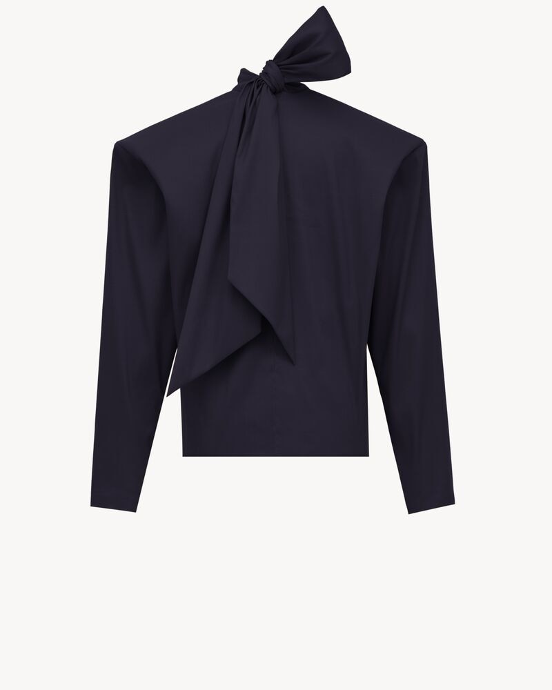 boxy lavallière top in organza