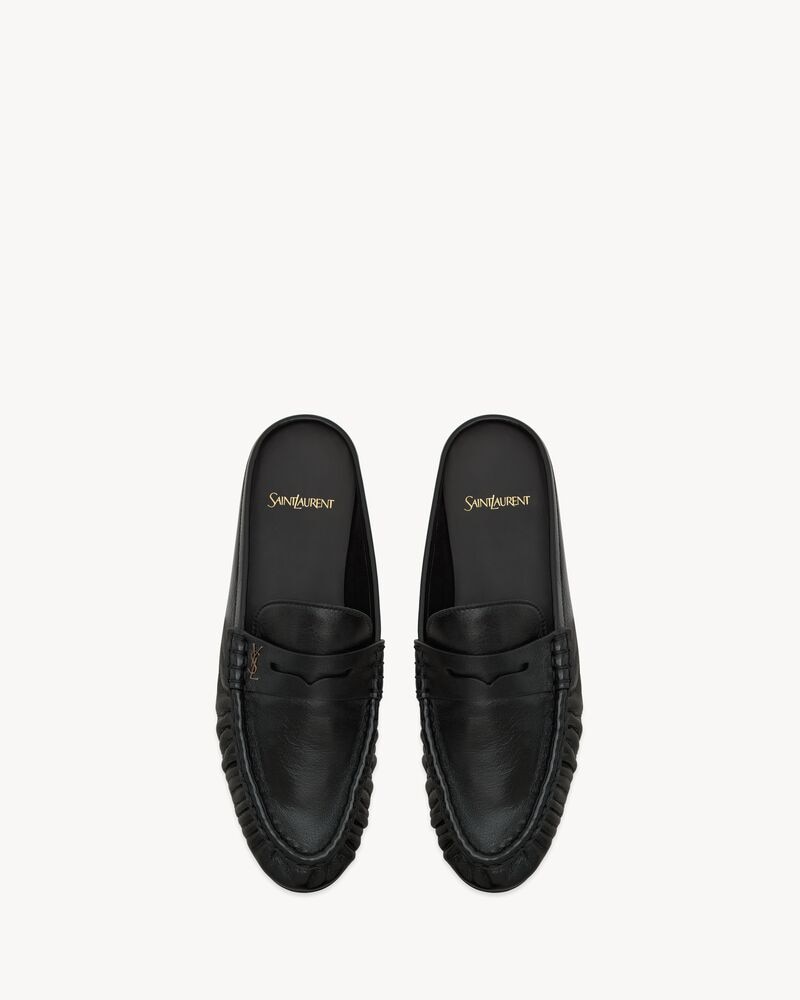 LE LOAFER mules in shiny creased leather